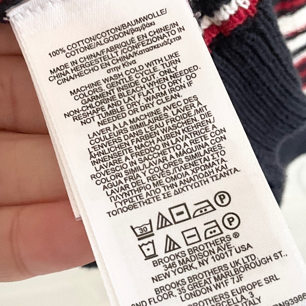 Brooks Brothers Ruffle Stripe Cotton Knit Preppy Quiet Luxury S - Picture 11 of 11